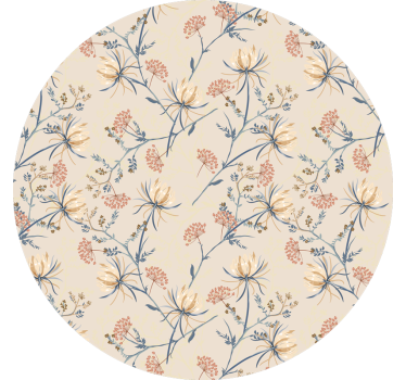 Rulou geam bej cu model floral botanic - TenStickers