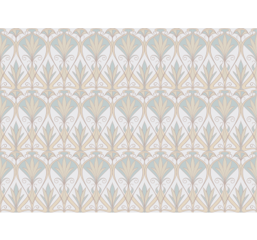 Rulou geam bej cu model floral retro botanic - TenStickers
