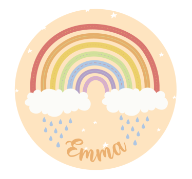 Rulou geam bej curcubeu acquarelă cu nume - TenStickers