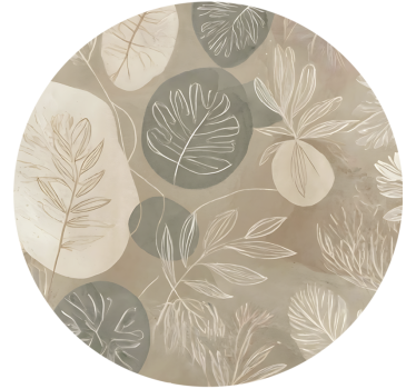 Rulou geam bej abstract botanic neutru - TenStickers