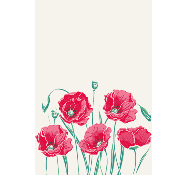 Maci rosii bucatarie floare Rulou - TenStickers