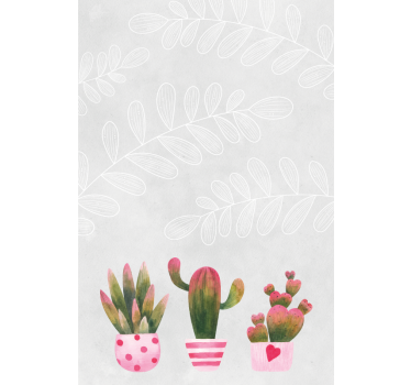 Roz și verde cactus dormitor matrimonial jaluzea - TenStickers