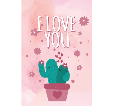 Valentine's day cactus minunat dormitor fereastră - TenStickers