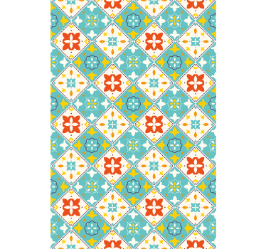 Rulou geam baie plăci albastre și bej - TenStickers