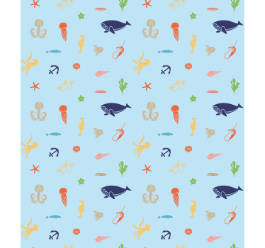 Animale marine pe jaluzelele ușoare din sufragerie - TenStickers
