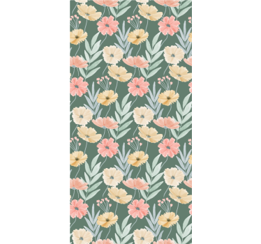 Jaluzea fereastra baie cu model floral acuarela original - TenStickers