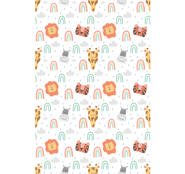 Rulou geam nordic animale sălbatice cu curcubee - TenStickers