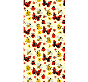 Rulou geam fluturi albine colorate - TenStickers