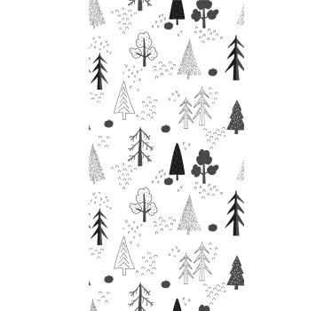 Rulou geam nordic modele de arbori stilizate - TenStickers