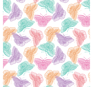 Rulou geam fluturi silueta colorată - TenStickers