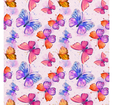 Rulou geam fluturi acuarelă colorată - TenStickers