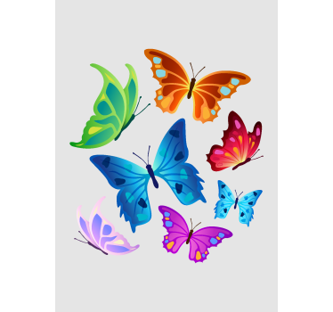 Rulou geam fluturi aripi mari colorate - TenStickers