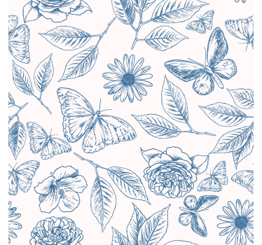 Rulou geam fluturi design floral - TenStickers