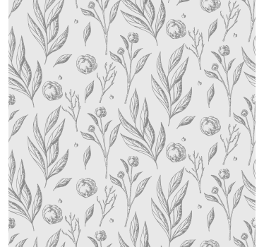 Rulou geam nordic model floral gri - TenStickers