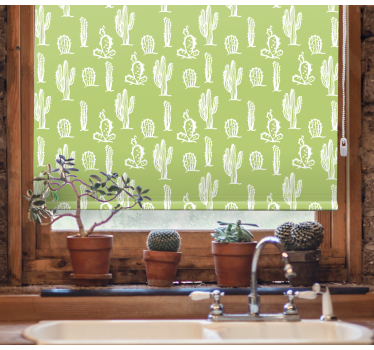 Cactus fundal fără sudură baie fereastră Rulouri - TenStickers