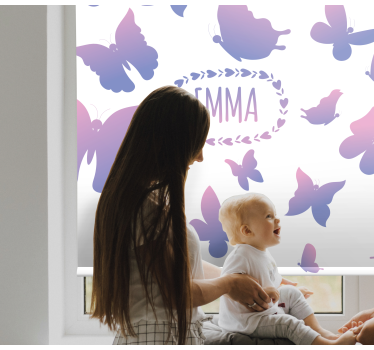 Fluturi mov cu nume de artă Rulouri - TenStickers