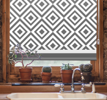 Jaluzea nordică cu model geometric gri și alb - TenStickers