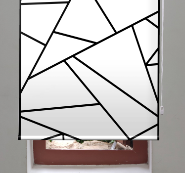 Linii geometrice negre design minimalist jaluzea geam baie - TenStickers