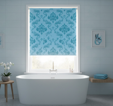 Rulou geam baie curbe botanice albastre - TenStickers