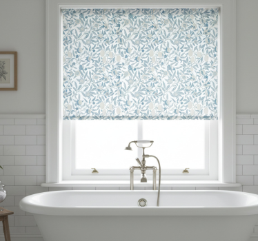 Rulou geam baie flori albastre stil victorian - TenStickers
