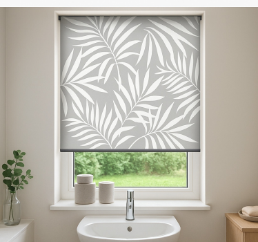 Rulou geam baie frunze gri elegante - TenStickers