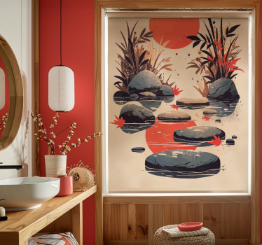 Rulou geam baie inspirație stil japonez - TenStickers