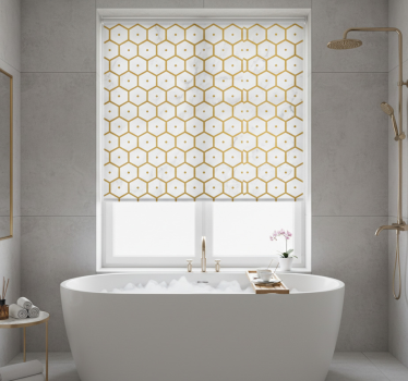 Rulou geam baie model marmură aurie hexagonală - TenStickers