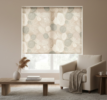 Rulou geam bej abstract botanic neutru - TenStickers