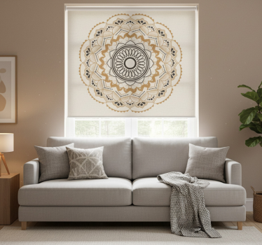 Rulou geam bej cu design mandala circular bej - TenStickers