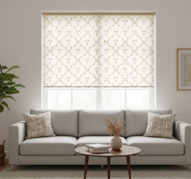 Rulou geam bej cu model floral hexagonal - TenStickers