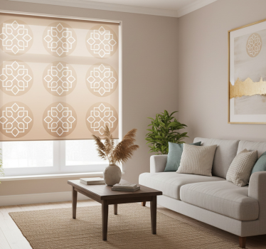 Rulou geam bej design mandala cu linii geometrice simple - TenStickers