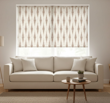 Rulou geam bej mocha mousse cu model ikat - TenStickers