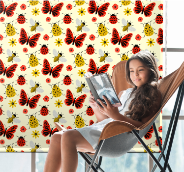 Rulou geam fluturi albine colorate - TenStickers