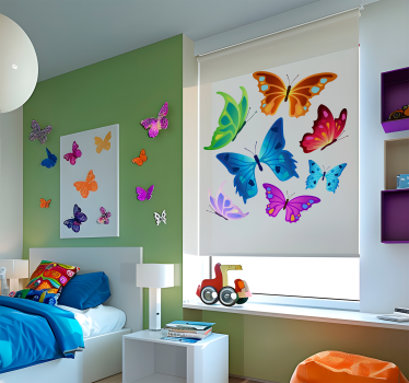 Rulou geam fluturi aripi mari colorate - TenStickers
