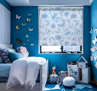 Rulou geam fluturi design floral - TenStickers