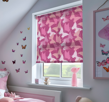 Rulou geam fluturi fundal roz - TenStickers