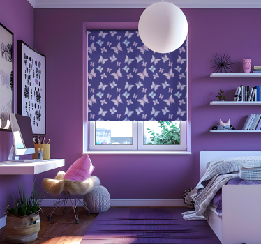 Rulou geam fluturi fundal violet - TenStickers
