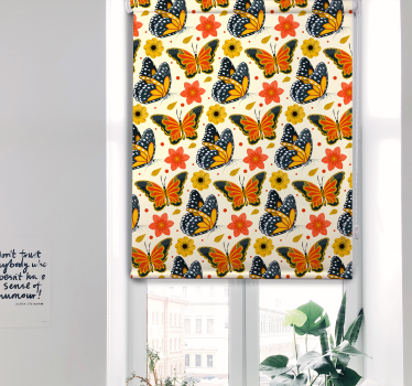 Rulou geam fluturi model floral fluturi - TenStickers