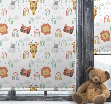 Rulou geam nordic animale sălbatice cu curcubee - TenStickers