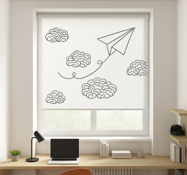 Rulou geam nordic avioane de hârtie minimaliste - TenStickers