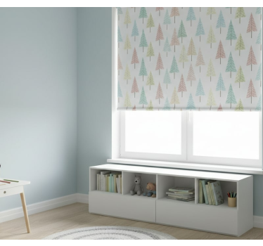 Rulou geam nordic copaci pastel nordic - TenStickers