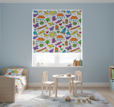 Rulou geam nordic cu imprimeu jucăuș de doodle - TenStickers