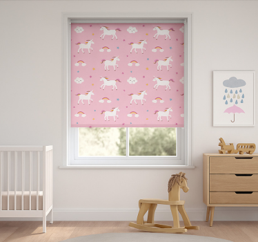 Rulou geam nordic cu unicorni roz dansatori - TenStickers