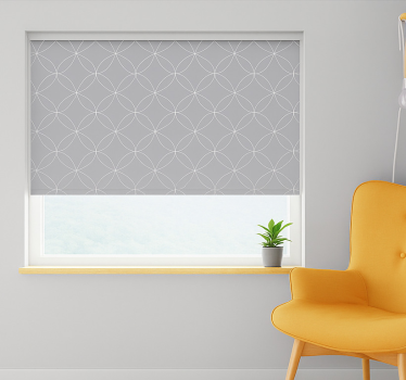 Rulou geam nordic flori abstracte geometrice gri - TenStickers