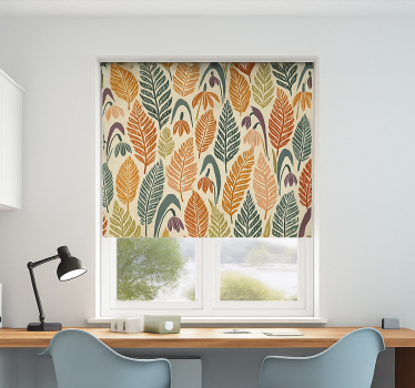 Rulou geam nordic flori de zdropi multicolore - TenStickers