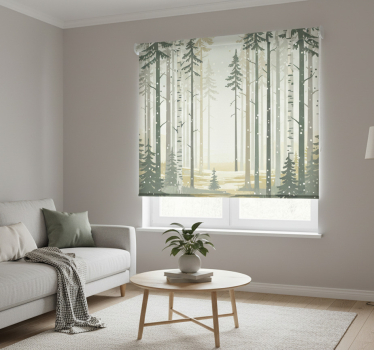 Rulou geam nordic pădure scandinavă liniștitoare - TenStickers