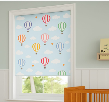 Rulou geam nordic zbor cu balon în culori pastel - TenStickers