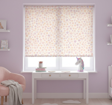 Rulou geam roz cu flori pastelate mici - TenStickers