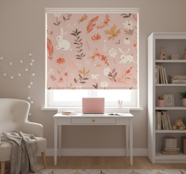 Rulou geam roz design pădure de toamnă - TenStickers