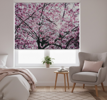 Rulou geam roz floare de cireș - TenStickers